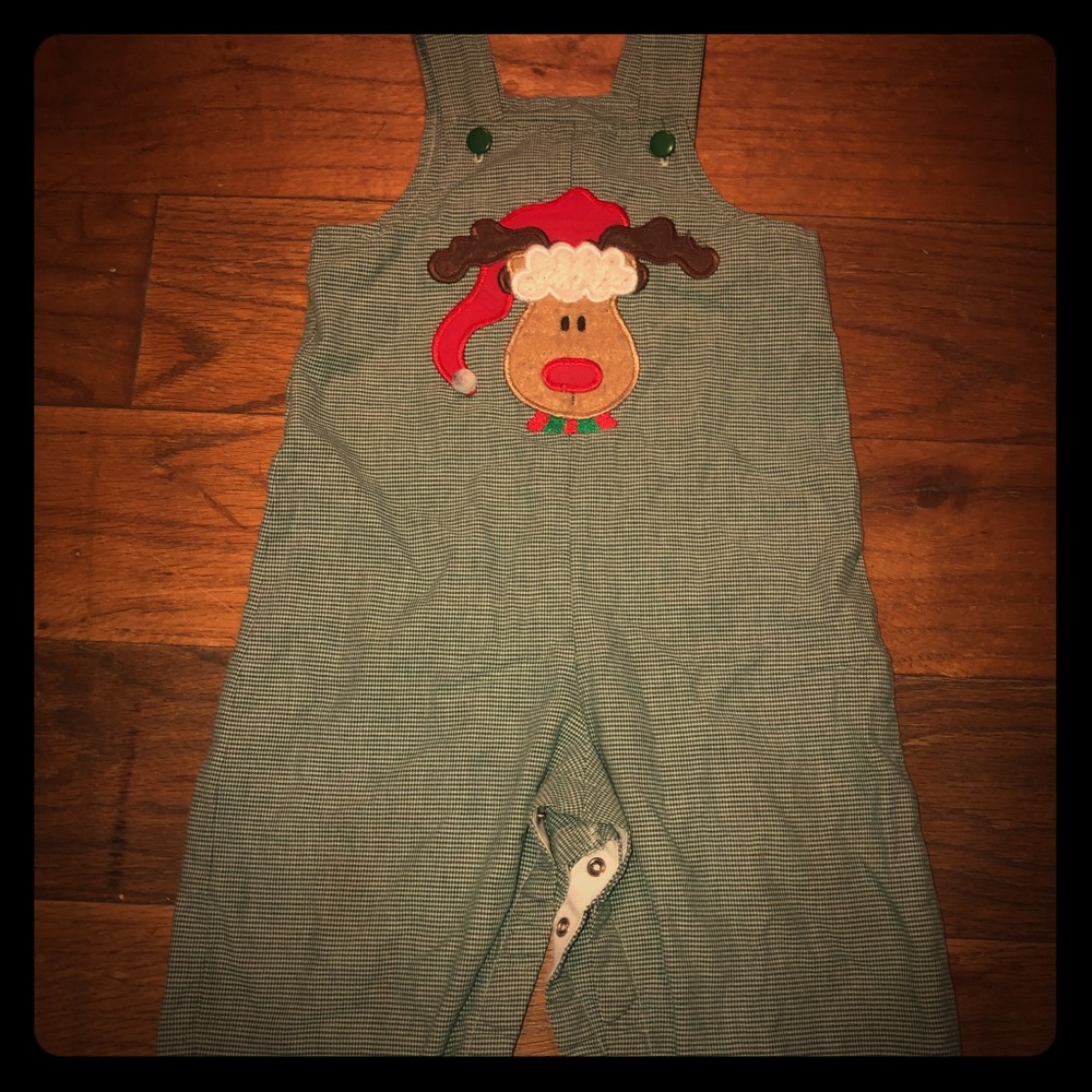 Smocked Christmas jumpsuit